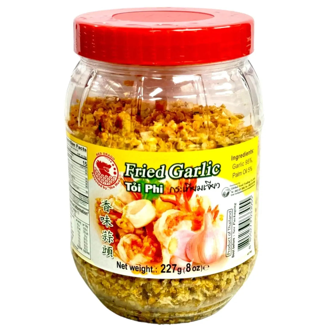 Kjøp Pure Fried Garlic - Red Drago, 227g på nett - Fodda.no Asiatiske nettbutikk