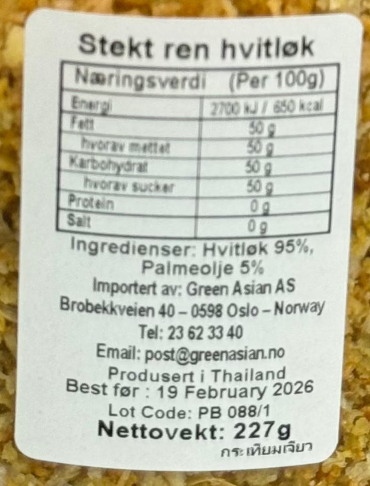 Kjøp Pure Fried Garlic - Red Drago, 227g på nett - Fodda.no Asiatiske nettbutikk