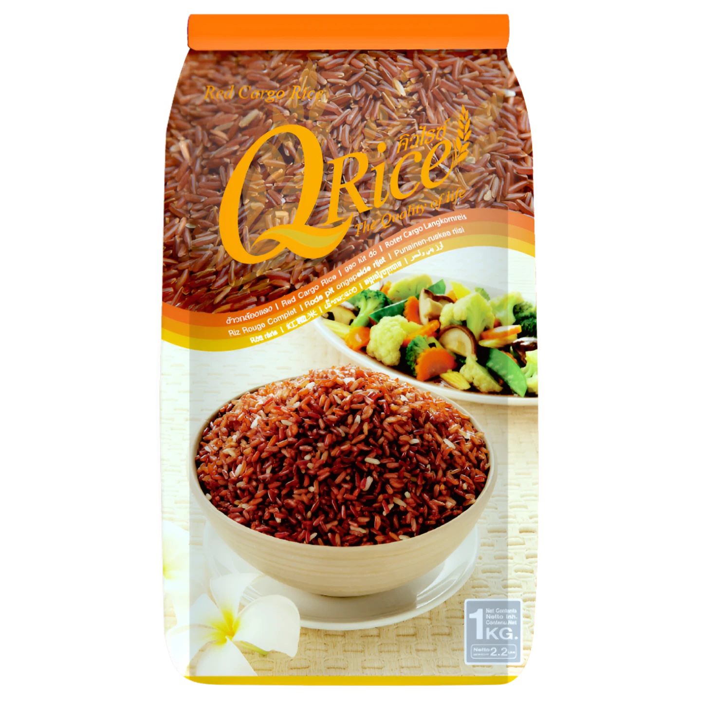 Kjøp QRice Red Cargo Rice, 1kg på nett - Fodda.no Asiatiske nettbutikk