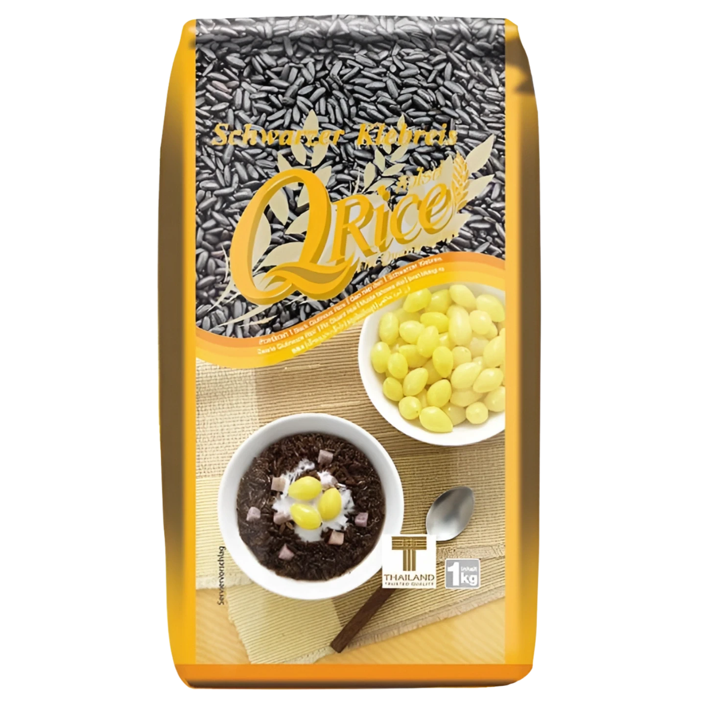Kjøp QRice Thai Black Glutinous Sticky Rice, 1kg på nett - Fodda.no Asiatiske nettbutikk