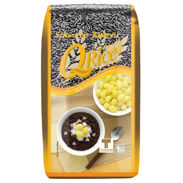 Kjøp QRice Thai Black Glutinous Sticky Rice, 1kg på nett - Fodda.no Asiatiske nettbutikk