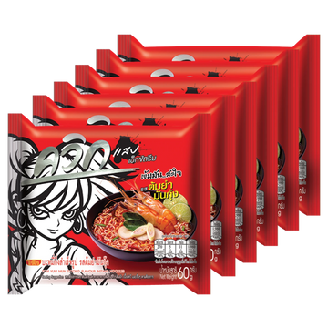 Kjøp Quick Instant Noodles - Tom Yum Mun Goong Flavour, 6x60g på nett - Fodda.no Asiatiske nettbutikk