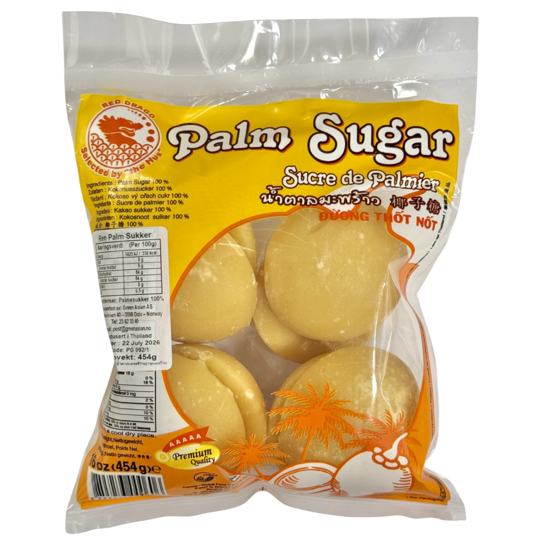 Kjøp Red Drago Palm Sugar, 454g på nett - Fodda.no Asiatiske nettbutikk