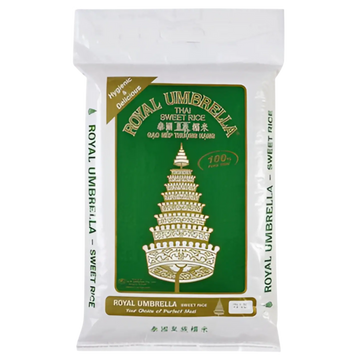 Kjøp Royal Umbrella Thai Glutinous Rice (2022-Crop), 20kg på nett - Fodda.no Asiatiske nettbutikk