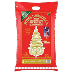 Kjøp Royal Umbrella Thai (Hom Mali) Jasmine Rice, 5kg på nett - Fodda.no Asiatiske nettbutikk