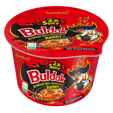 Kjøp Samyang Big Bowl 2X Spicy Hot Chicken Flavor Ramen, 105g på nett - Fodda.no Asiatiske nettbutikk