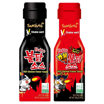 Kjøp Samyang Buldak Combo Original og X2 Hot Chicken Flavour Sauce, 2x200g på nett - Fodda.no Asiatiske nettbutikk