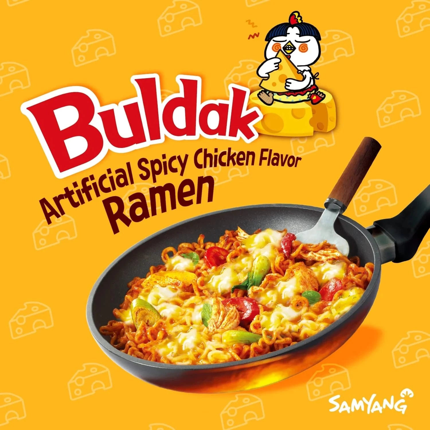 Kjøp Samyang Buldak Hot Chicken Ramen - Cheese Flavour 5-Packs, 700g på nett - Fodda.no Asiatiske nettbutikk