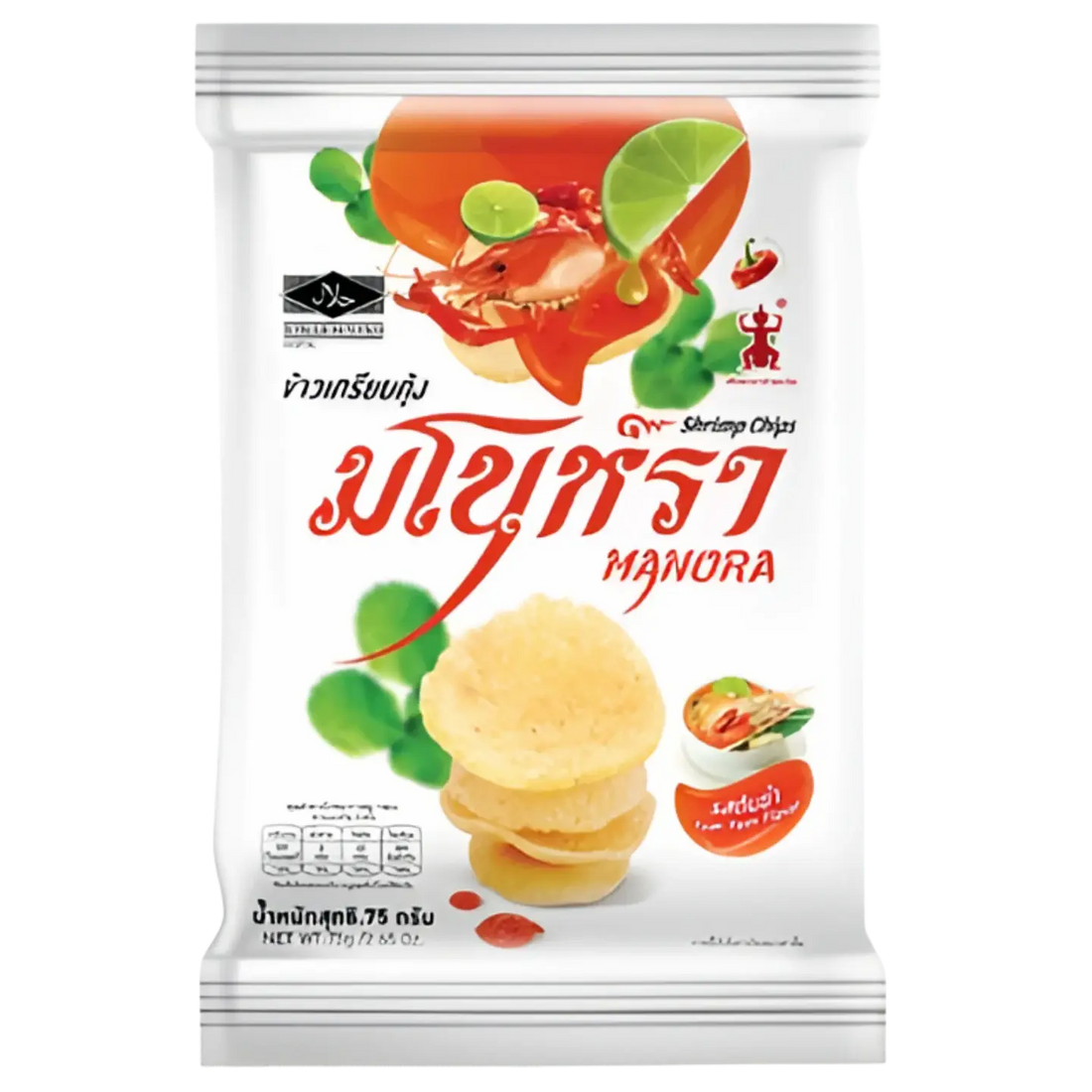 Kjøp Shrimp Chips Tom Yum Flavour - Manora, 75g på nett - Fodda.no Asiatiske nettbutikk