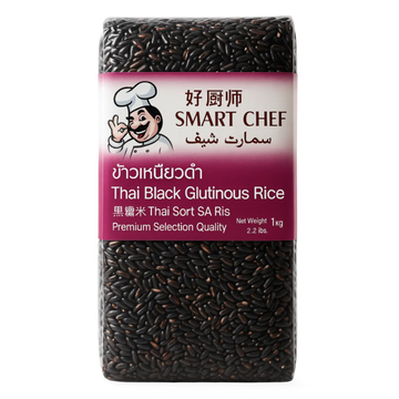 Kjøp Smart Chef Thai Black Glutinous Rice Premium, 1kg på nett - Fodda.no Asiatiske nettbutikk