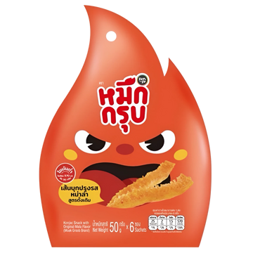 Kjøp Sunsu "Muek Groob" Konjac Snack with Original Mala Flavor 6-sachets, 50g på nett - Fodda.no Asiatiske nettbutikk