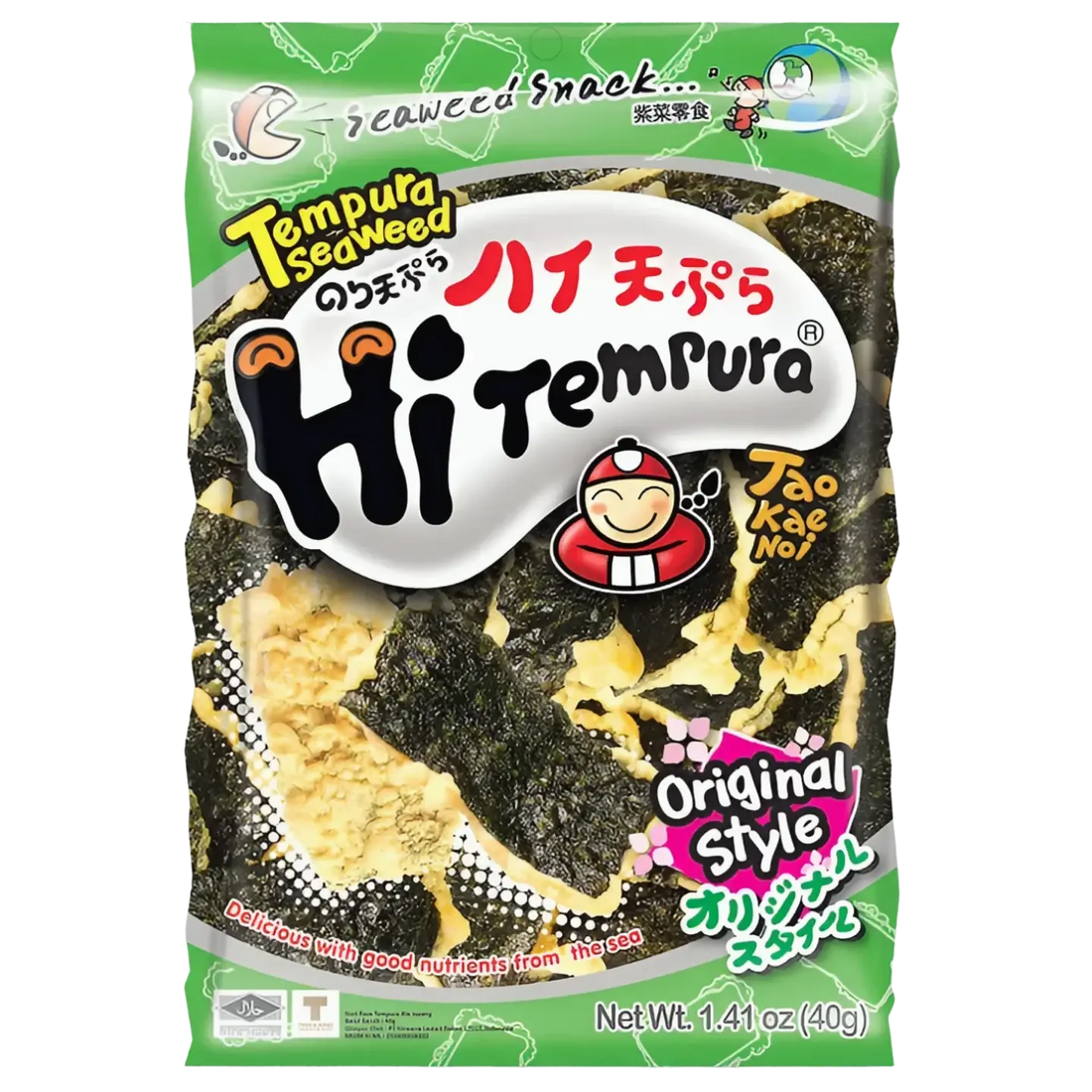 Kjøp Tao Kae Noi Tempura Seaweed Original Flavor, 6x40g på nett - Fodda.no Asiatiske nettbutikk
