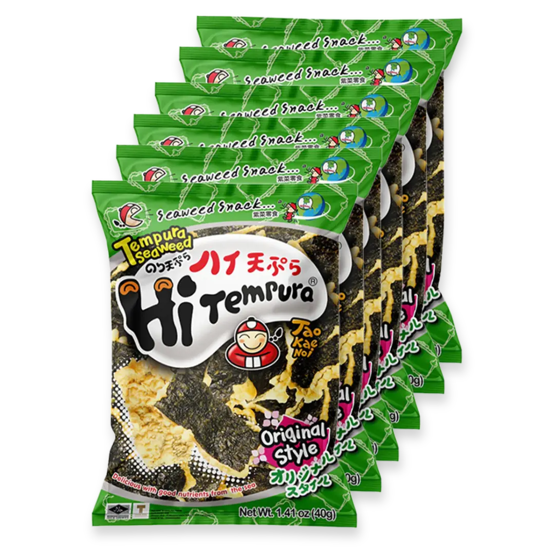 Kjøp Tao Kae Noi Tempura Seaweed Original Flavor, 6x40g på nett - Fodda.no Asiatiske nettbutikk