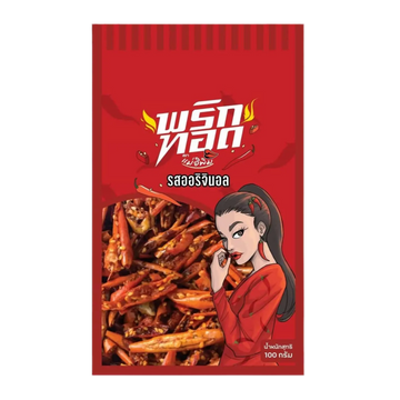 Kjøp Thai Fried Crispy Chili Snacks Original Flavour (Not Spicy) - Mae E Pim, 100g på nett - Fodda.no Asiatiske nettbutikk