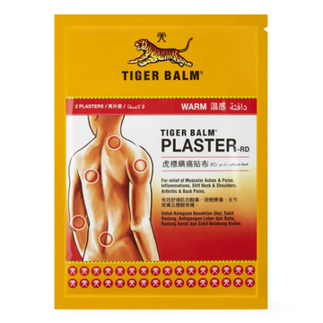 Kjøp Tiger Balm Warm Medicated Plaster-RD for Relief of Muscular Pains (2 stk, 7x10 cm) på nett - Fodda.no Asiatiske nettbutikk