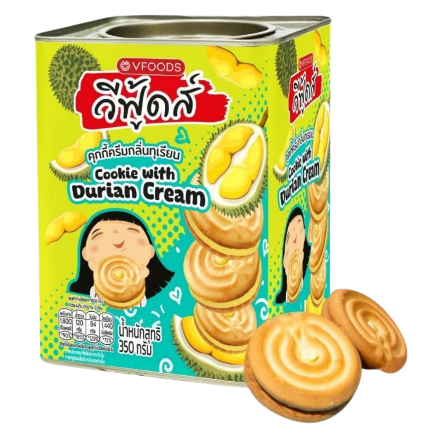 Kjøp VFood Cookie with Durian Cream, 350g på nett - Fodda.no Asiatiske nettbutikk