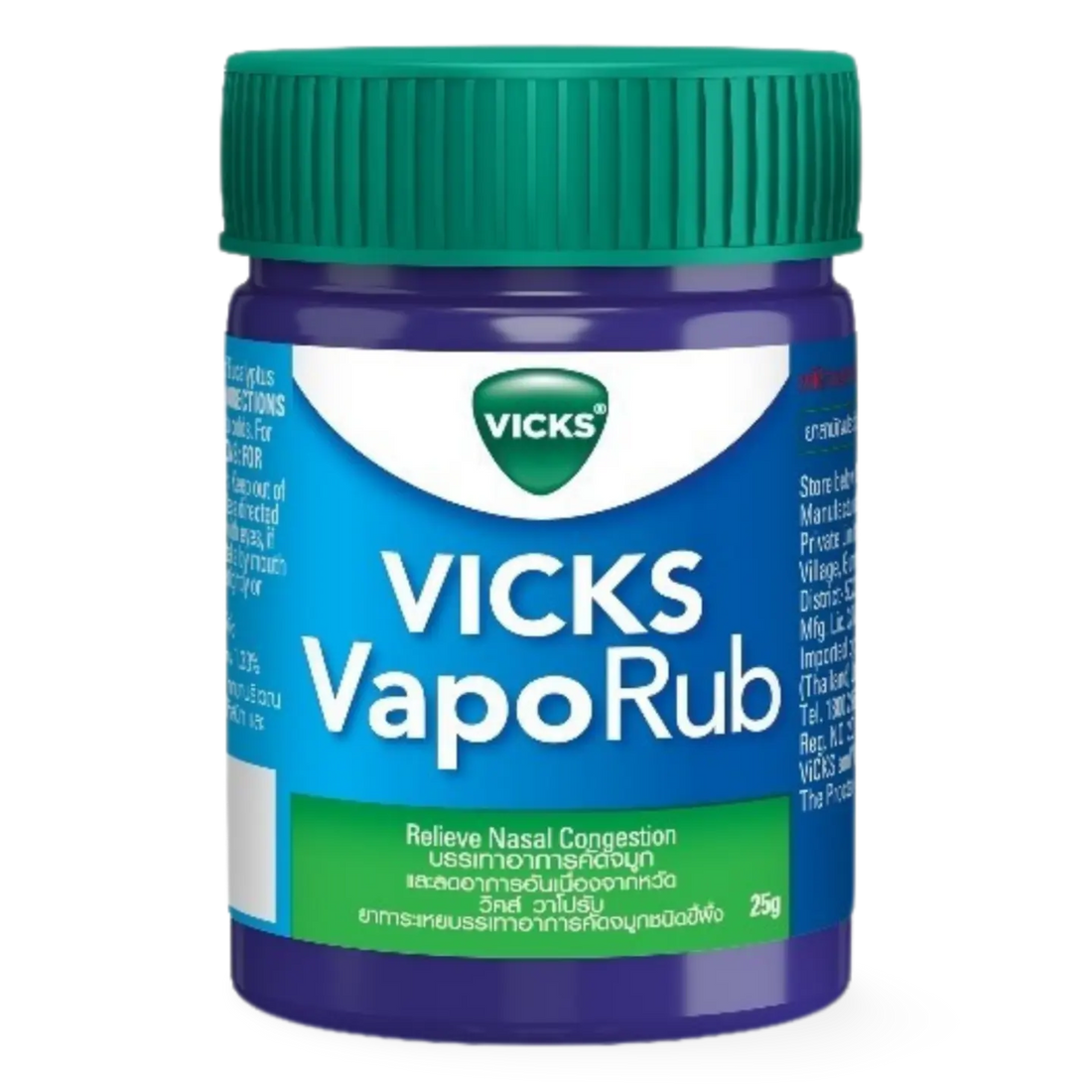 Kjøp Vicks VapoRub Relieve Nasal Congestion, 25g på nett - Fodda.no Asiatiske nettbutikk