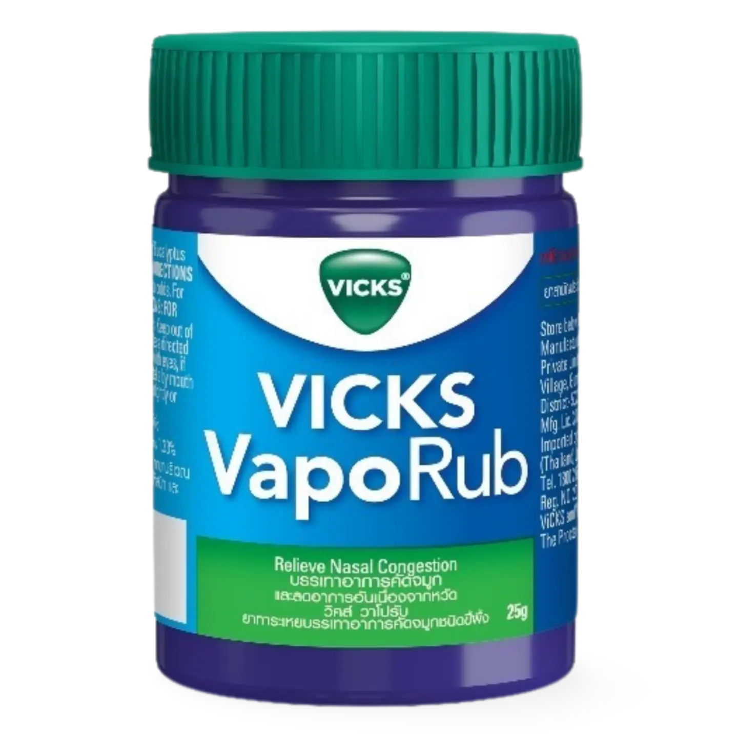 Kjøp Vicks VapoRub Relieve Nasal Congestion, 25g på nett - Fodda.no Asiatiske nettbutikk