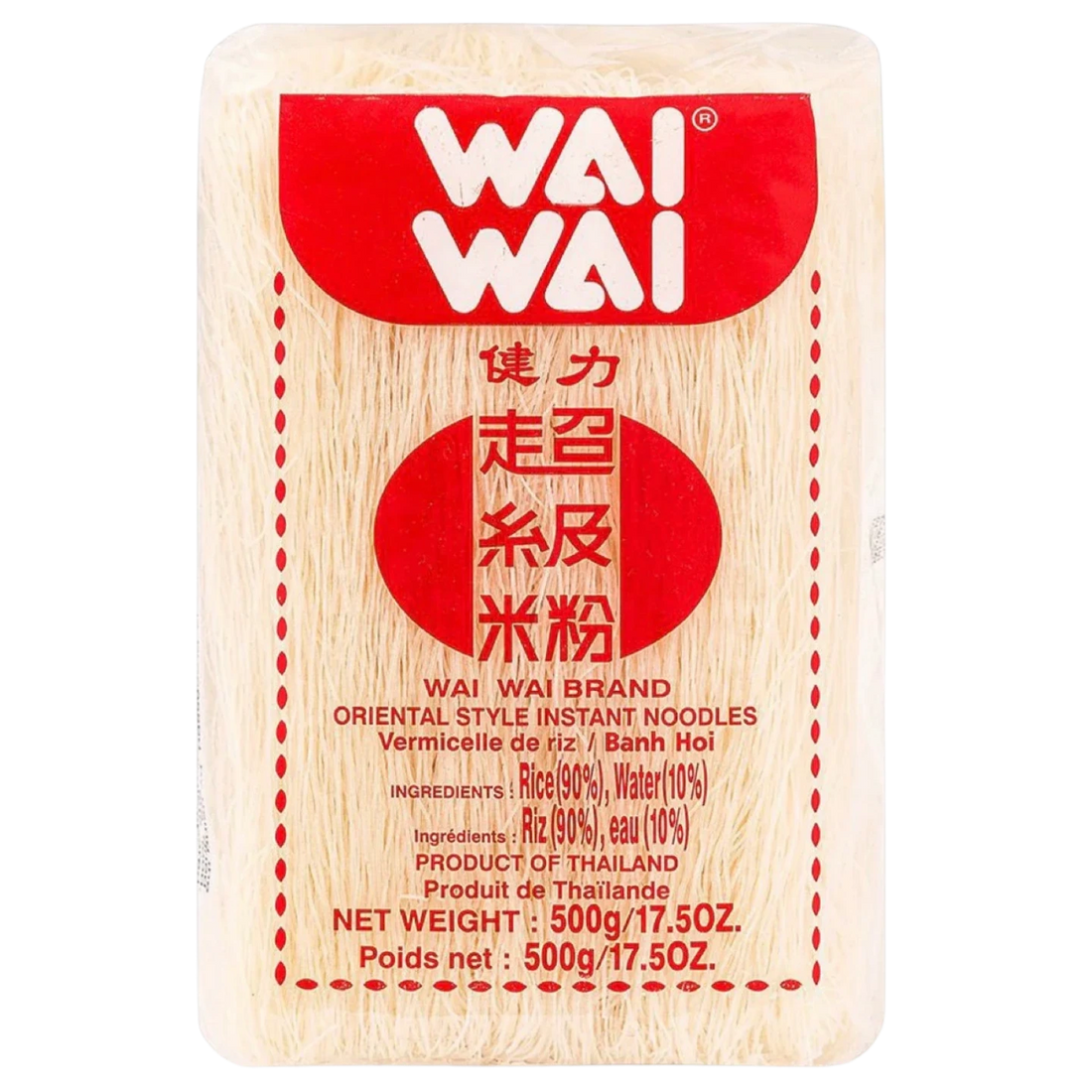 Kjøp WaiWai Oriental Style Instant Vermicelli Risnudler, 500g på nett - Fodda.no Asiatiske nettbutikk