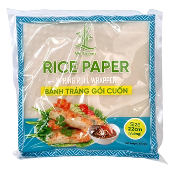 Kjøp We Greens Rispaper Vårruller Wrapper (22cm), 375g på nett - Fodda.no Asiatiske nettbutikk