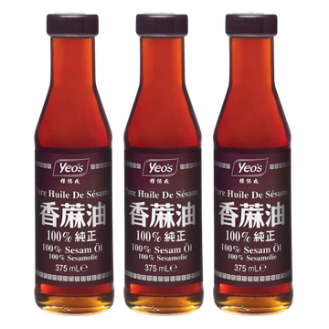 Kjøp Yeo’s 100% Ristet Sesamolje, 3x375ml på nett - Fodda.no Asiatiske nettbutikk