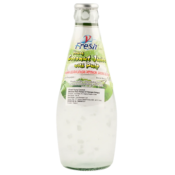 Kjøp Young Coconut Drink with Pulp - V-Fresh, 290ml på nett - Fodda.no Asiatiske nettbutikk