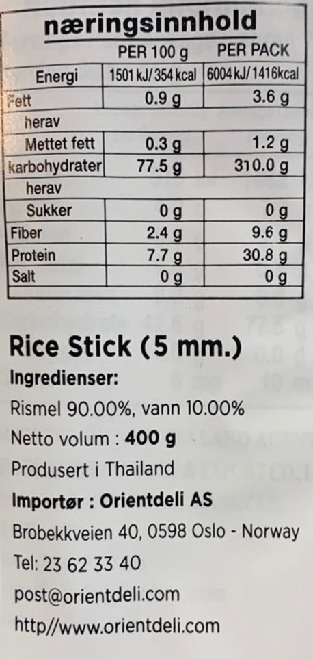 Kjøp Rice Stick - TAS Brand, 400g - Fodda.no Asiatisk Nettbutikk - Rask levering i hele Norge