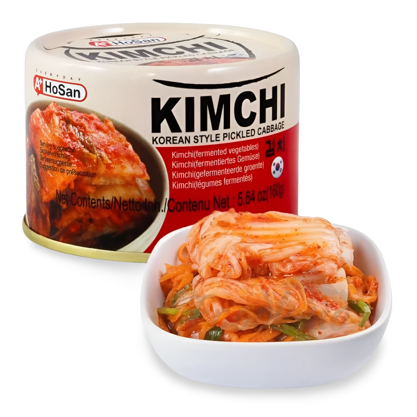 Kjøp A+ HoSan Kimchi Korean Style Pickled Cabbage, 160g på nett - Fodda.no Asiatiske nettbutikk