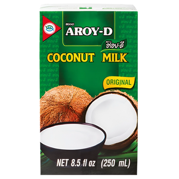 Kjøp Aroy-D Coconut Milk Original, 250ml på nett - Fodda.no Asiatiske nettbutikk