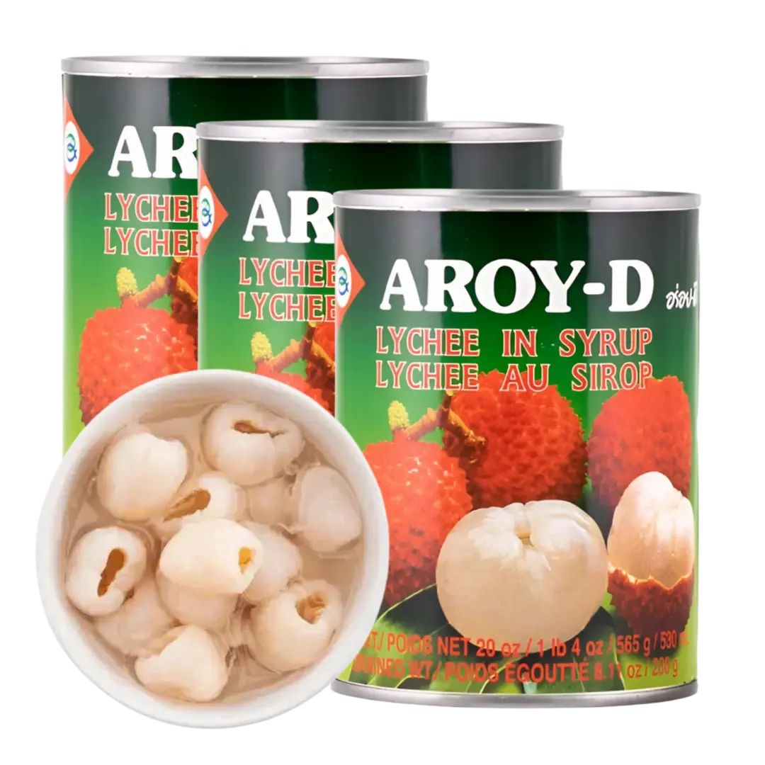 Kjøp Aroy-D Lychee In Syrup, 3x565g på nett - Fodda.no Asiatiske nettbutikk