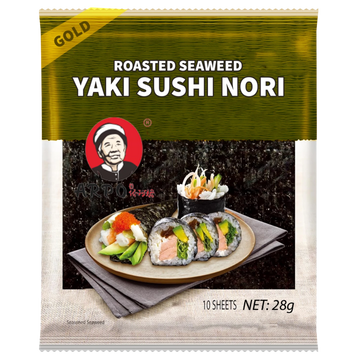 Arpo Japanske Ristet Sjøgress Sushi Roll Nori Gull 10-ark, 28g - Fodda.no