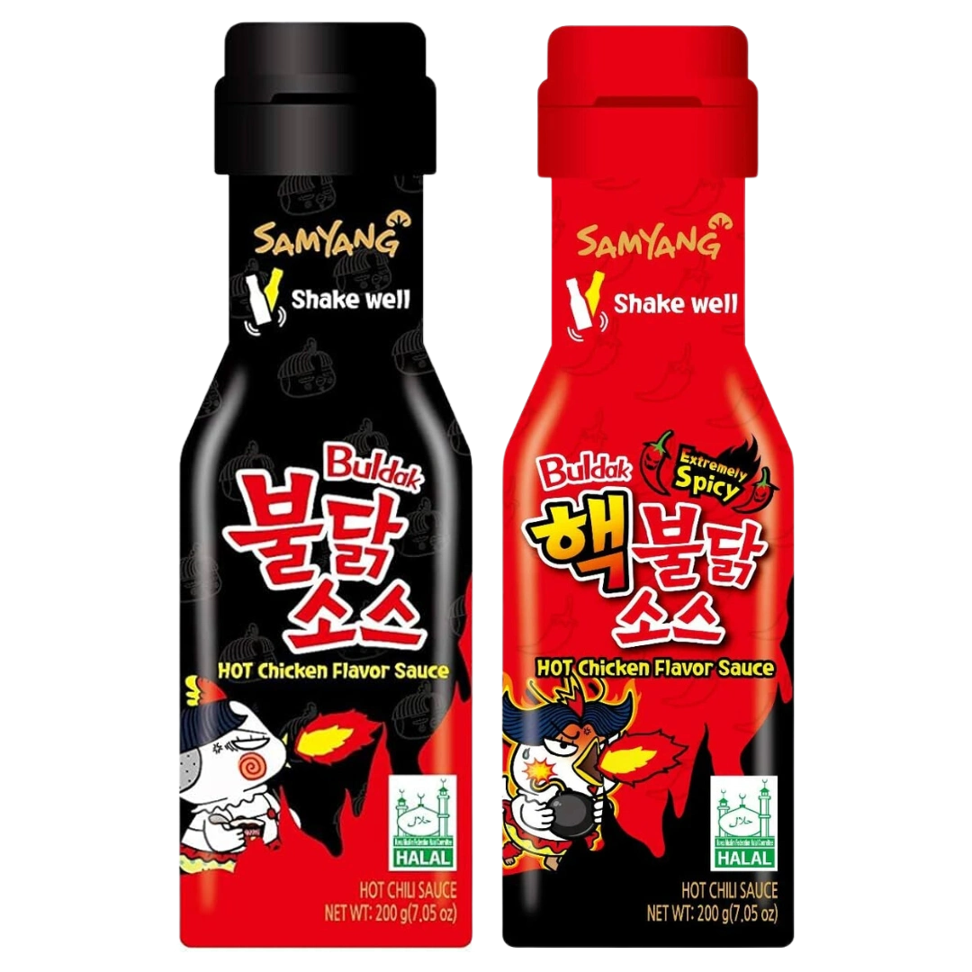 Kjøp Samyang Buldak Combo Hot Chicken Flavour Sauce, 2x200g på nett - Fodda.no Asiatisk Nettbutikk - Rask levering i hele Norge