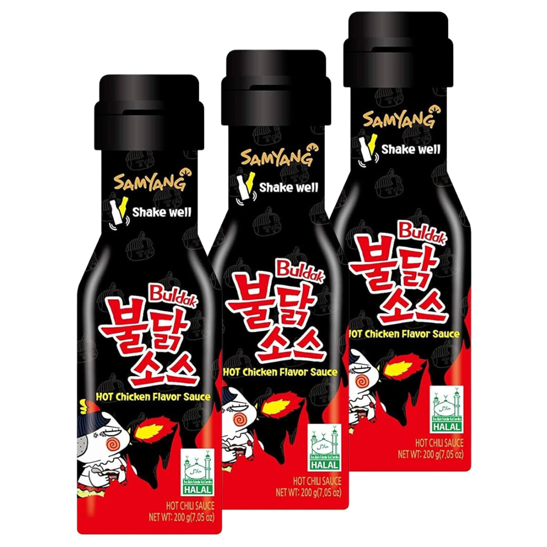 Kjøp Samyang Buldak Hot Chicken Flavour Sauce, 3x200g på nett - Fodda.no Asiatisk Nettbutikk - Rask levering i hele Norge