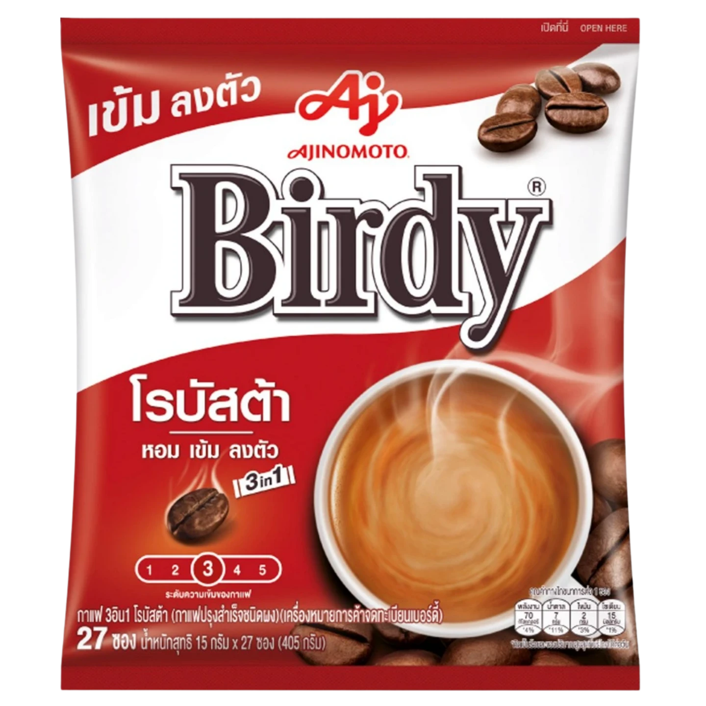 Kj p BIRDY 3 in 1 Robusta Instant Coffee 27 Sachets 27x15g 405g P Kj p birdy 3 in 1 robusta instant coffee 27 sachets 27x15g 405g p