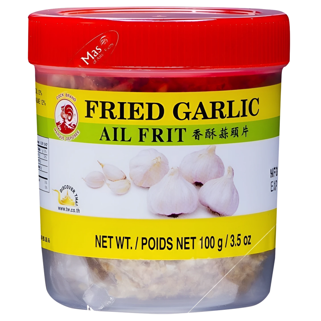 Kjøp Cock Brand Fried Garlic, 100g på nett - Fodda.no Asiatiske nettbutikk