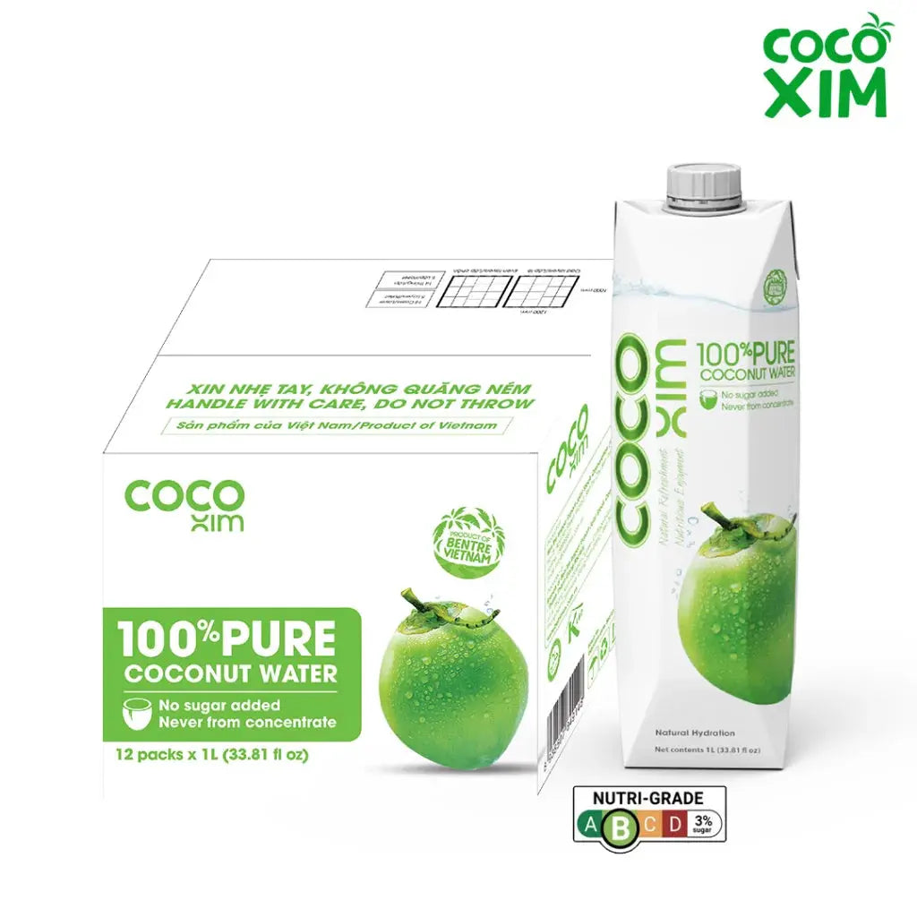 Kjøp Coco Xim 100% Pure Coconut Water, 1L på nett - Fodda.no Asiatiske nettbutikk