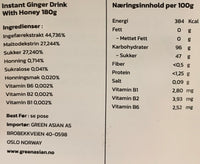 Kjøp Original Ingefærdrikk pulver med Honning - Hotta Ginger, 180g - Fodda.no Asiatisk Nettbutikk - Rask levering i hele Norge