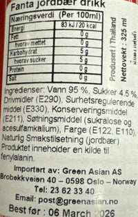 Kjøp Fanta Strawberry Flavour (Thailand), 325ml - Fodda.no Asiatisk Nettbutikk - Rask levering i hele Norge