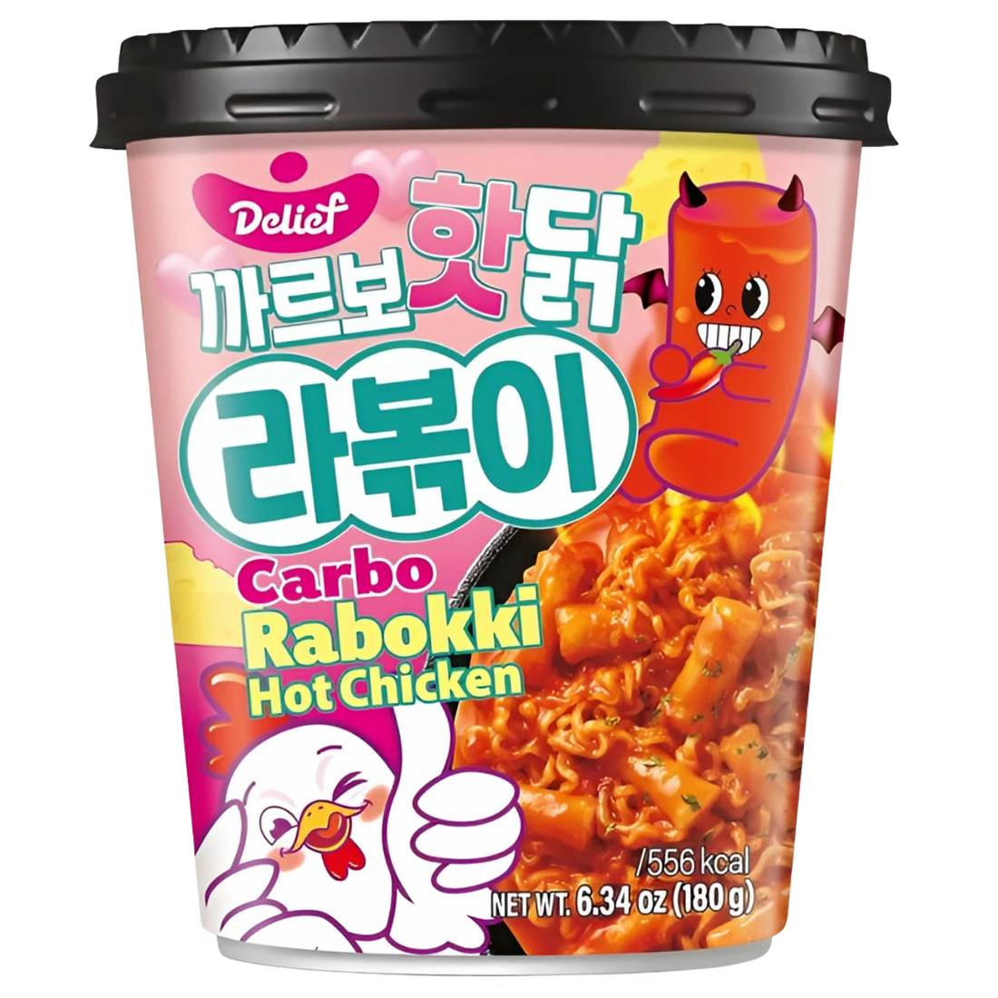 Kjøp Delief Rabokki Hot Chicken Carbo Cup, 180g på nett - Fodda.no Asiatiske nettbutikk