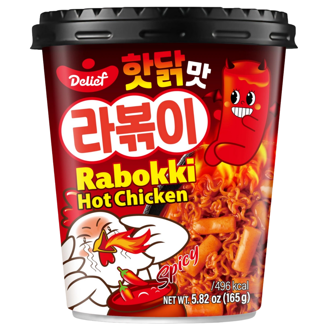 Kjøp Rabokki Hot Chicken Spicy Flavour Cup - Delief, 165g - Fodda.no Asiatisk Nettbutikk - Rask levering i hele Norge