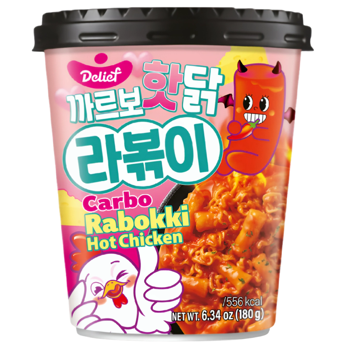 Kjøp Rabokki Carbonara Hot Chicken Flavour Cup - Delief, 180g - Fodda.no Asiatisk Nettbutikk - Rask levering i hele Norge