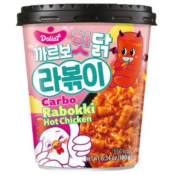 Kjøp Rabokki Carbonara Hot Chicken Flavour Cup - Delief, 180g - Fodda.no Asiatisk Nettbutikk - Rask levering i hele Norge