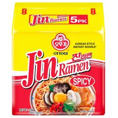 Kjøp Jin Ramen Spicy Korean Instant Noodles - Ottogi, 600g (5x120g) - Fodda.no Asiatisk Nettbutikk - Rask levering i hele Norge