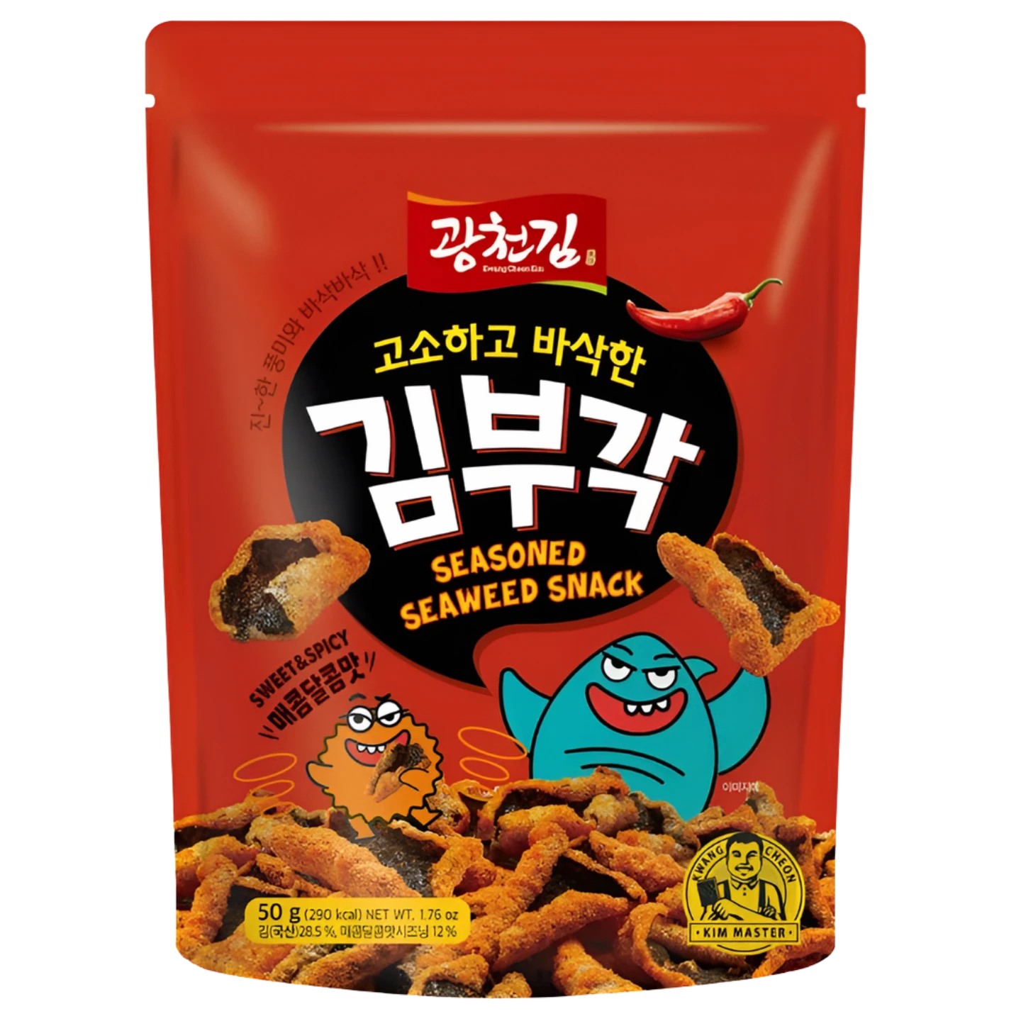 Kjøp Korean Seasoned Seaweed Chips Snack Sweet & Spicy - Kwang Cheong Kim, 50g - Fodda.no Asiatisk Nettbutikk - Rask levering i hele Norge