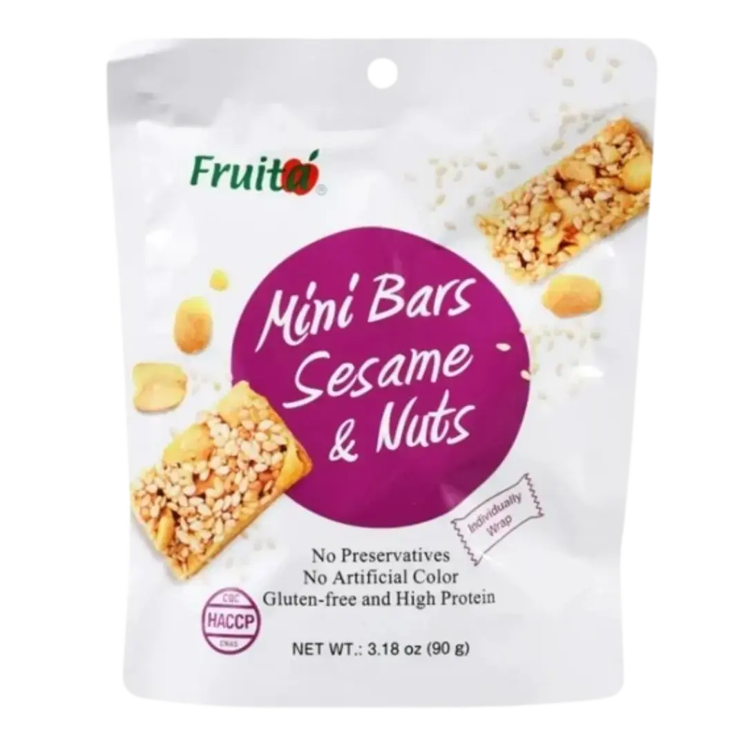 Kjøp Fruita Natural Sesame and Nuts Mini Bars Snack, 90g på nett - Fodda.no Asiatiske nettbutikk