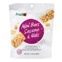 Kjøp Fruita Natural Sesame and Nuts Mini Bars Snack, 90g på nett - Fodda.no Asiatiske nettbutikk