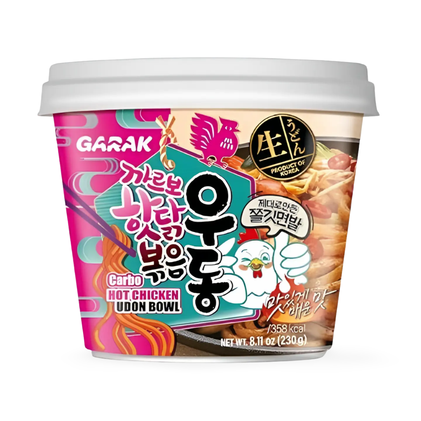 Kjøp Garak Carbo Hot Chicken Udon Big Bowl, 230g på nett - Fodda.no Asiatiske nettbutikk