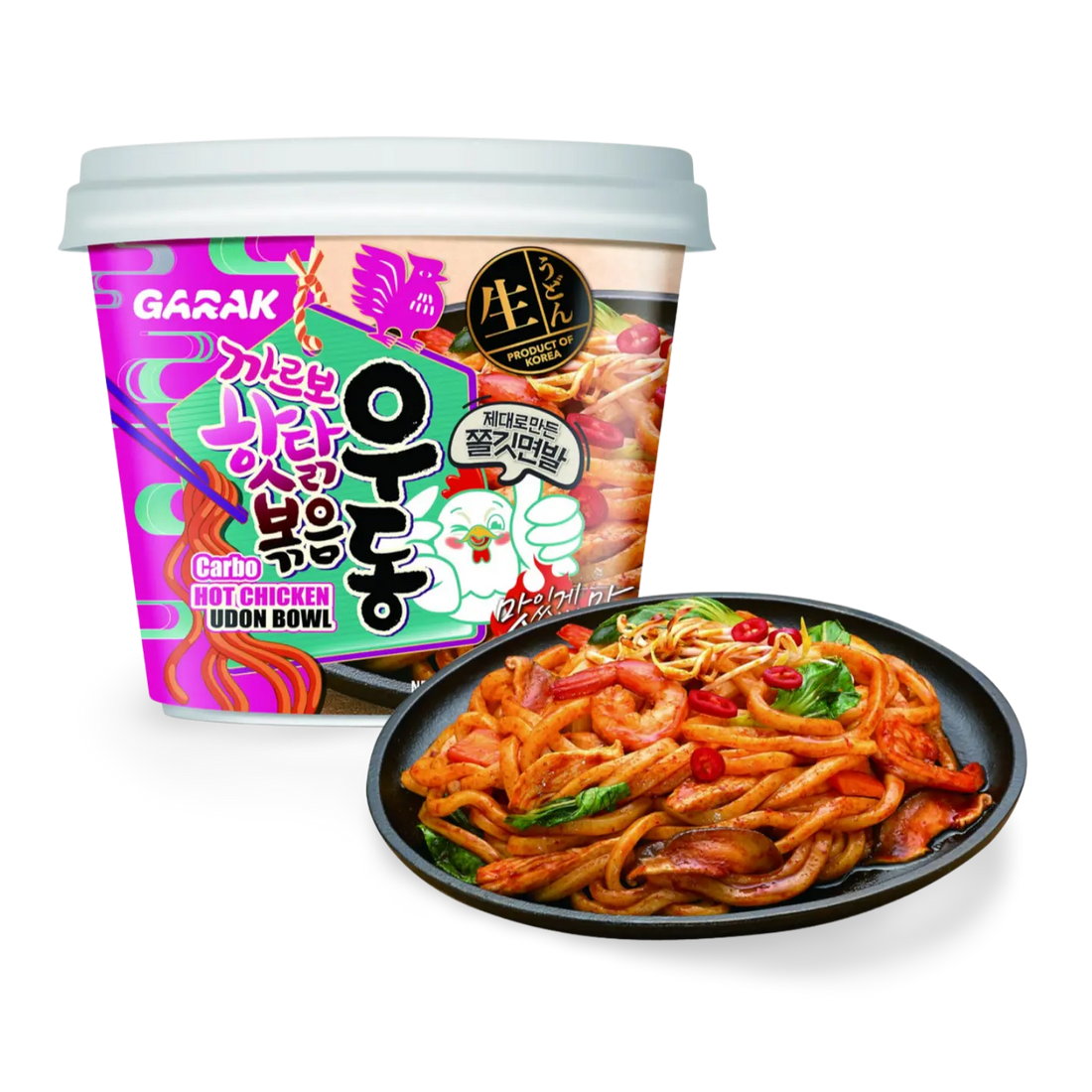 Kjøp Garak Carbo Hot Chicken Udon Big Bowl, 230g på nett - Fodda.no Asiatiske nettbutikk