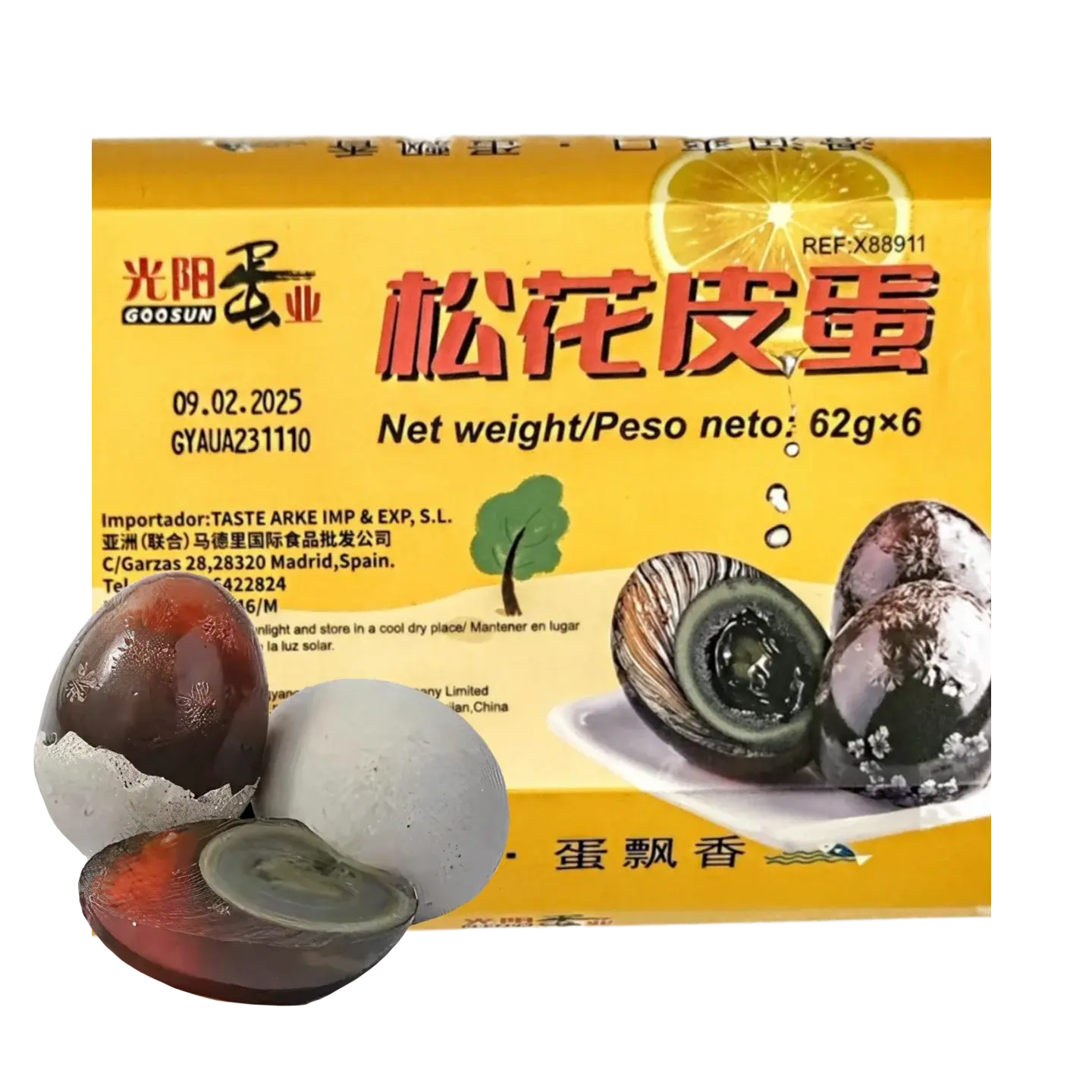 Kjøp Goosun Preserved Duck Egg (ไข่เยี่ยวม้า), 6x58g på nett - Fodda.no Asiatiske nettbutikk
