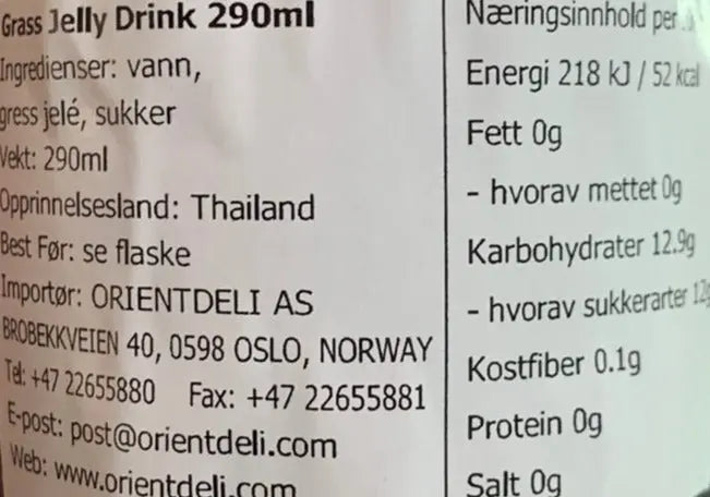 Kjøp Grass Jelly Drink - V Fresh, 290ml på nett - Fodda.no Asiatiske nettbutikk